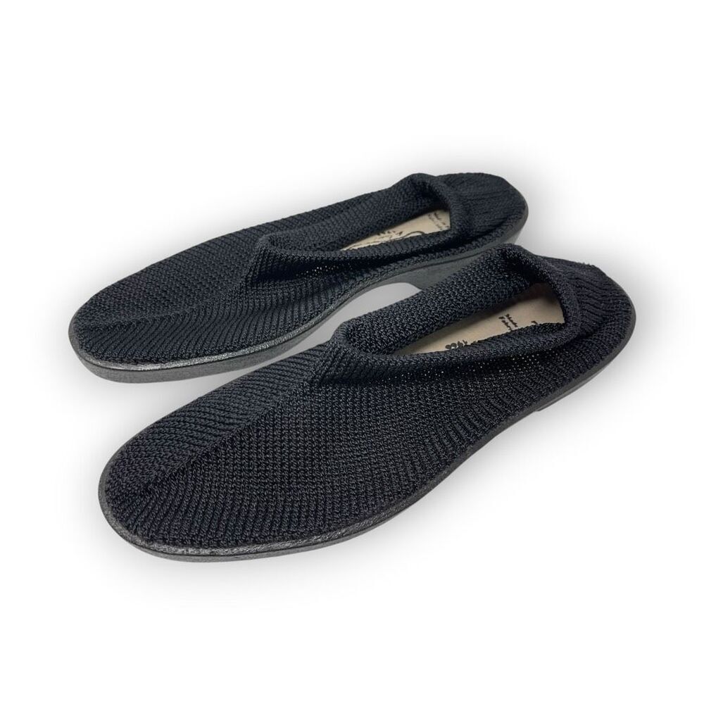 Arcopedico Sec V Black Mesh Knit Slip On Flat Women's Comfort Shoe US 8 EU 41